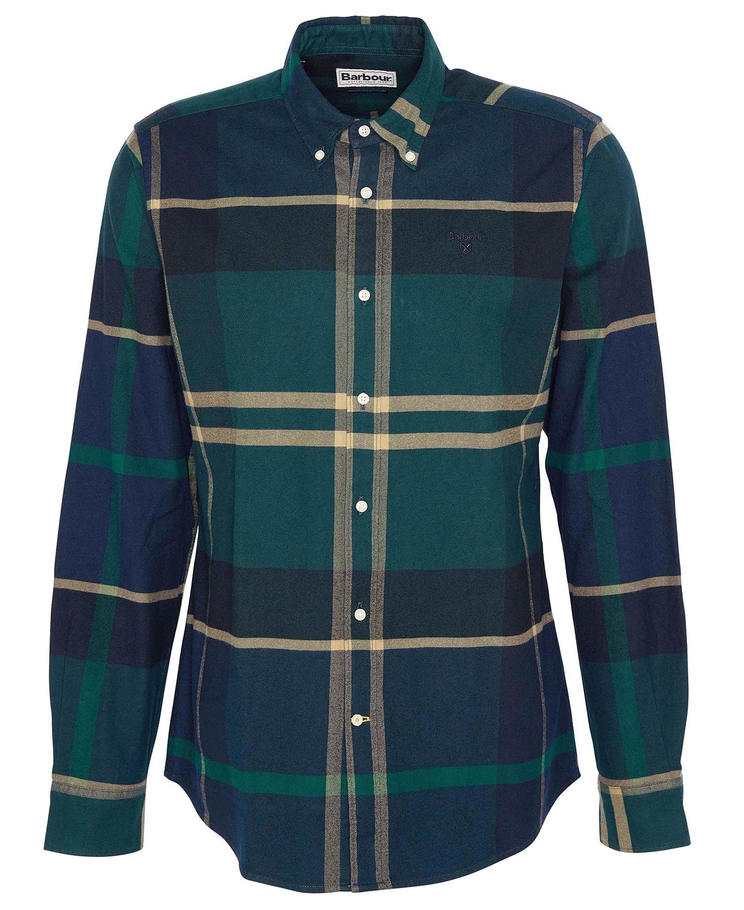 Barbour Shirt Man Iceloch Tailored Green Loch