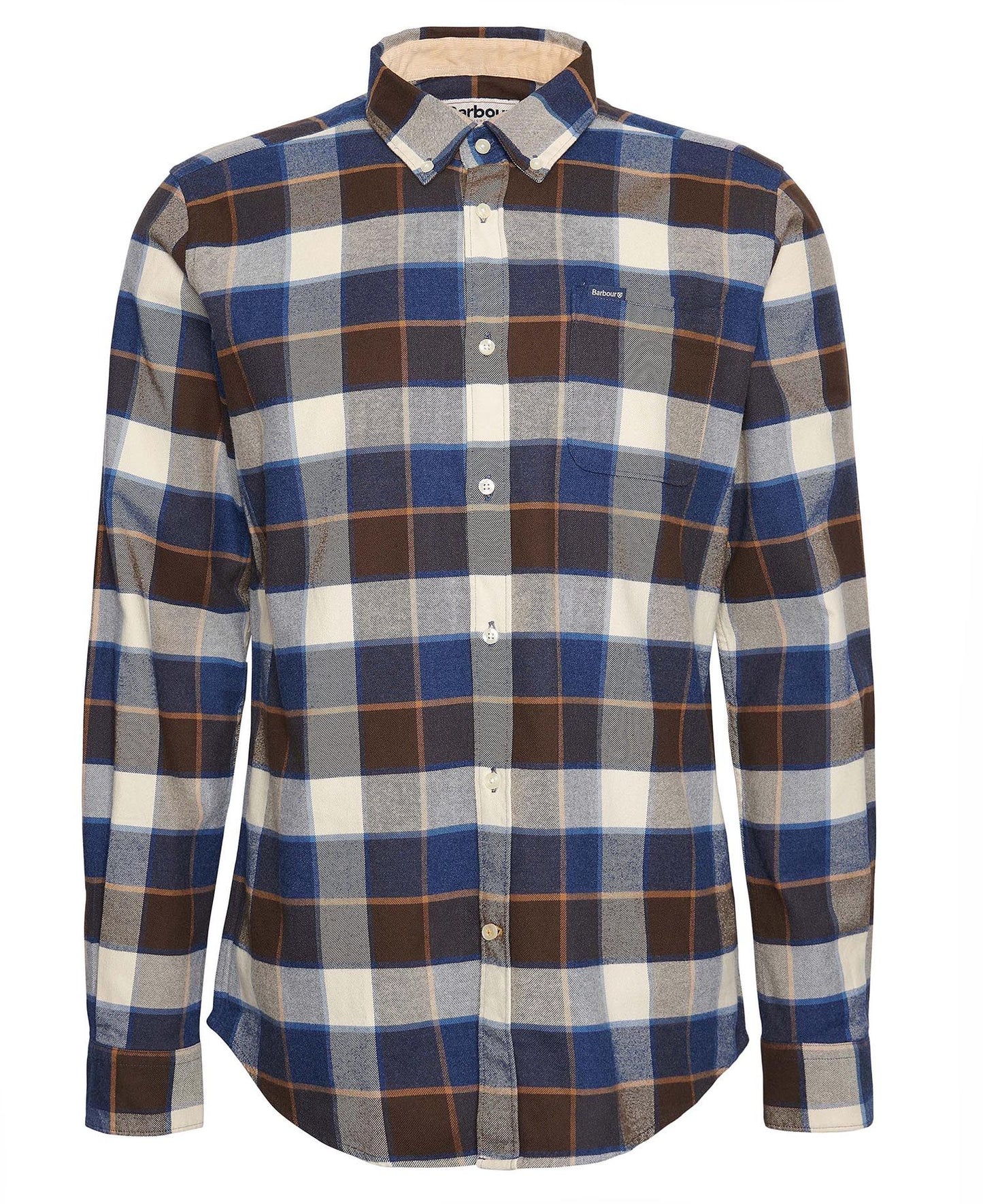 Barbour Shirt Man Valley Tailored Ecru