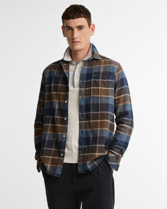Barbour Shirt Man Copswell Dark Sand