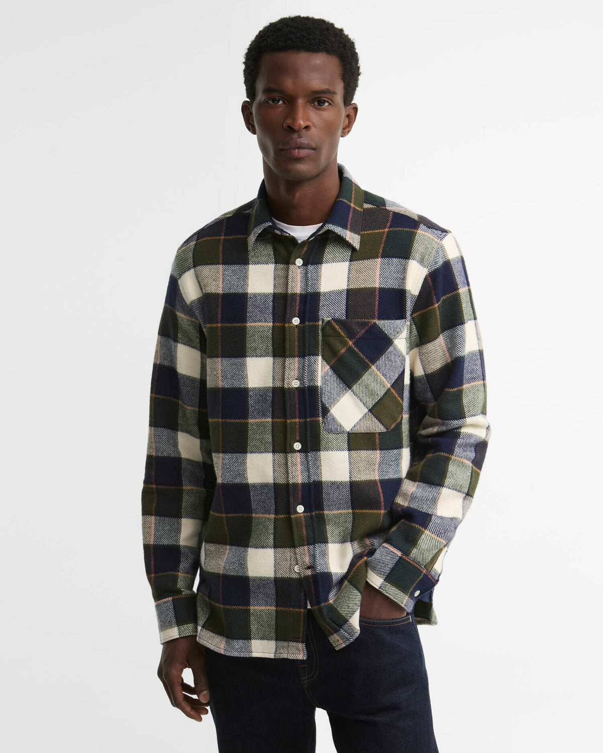 Barbour Shirt Man Bannock Olive