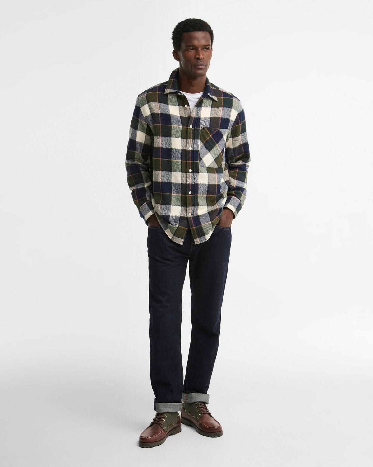 Barbour Shirt Man Bannock Olive