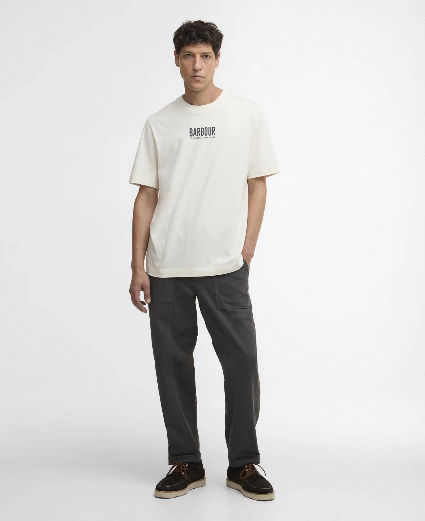 Barbour T-Shirt Man Relaxed Graphic Neutral