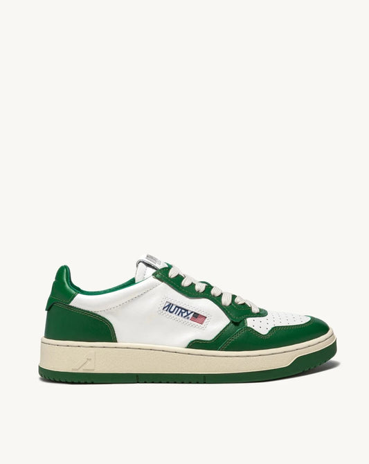 Autry WB03 White Green Bicolor Sneakers