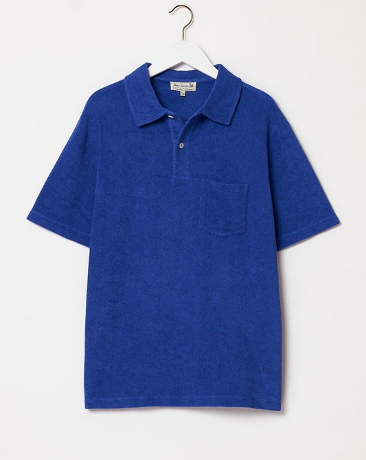 Merz b. Schawnen T-Shirt Man Polo Terry Vintage Blue