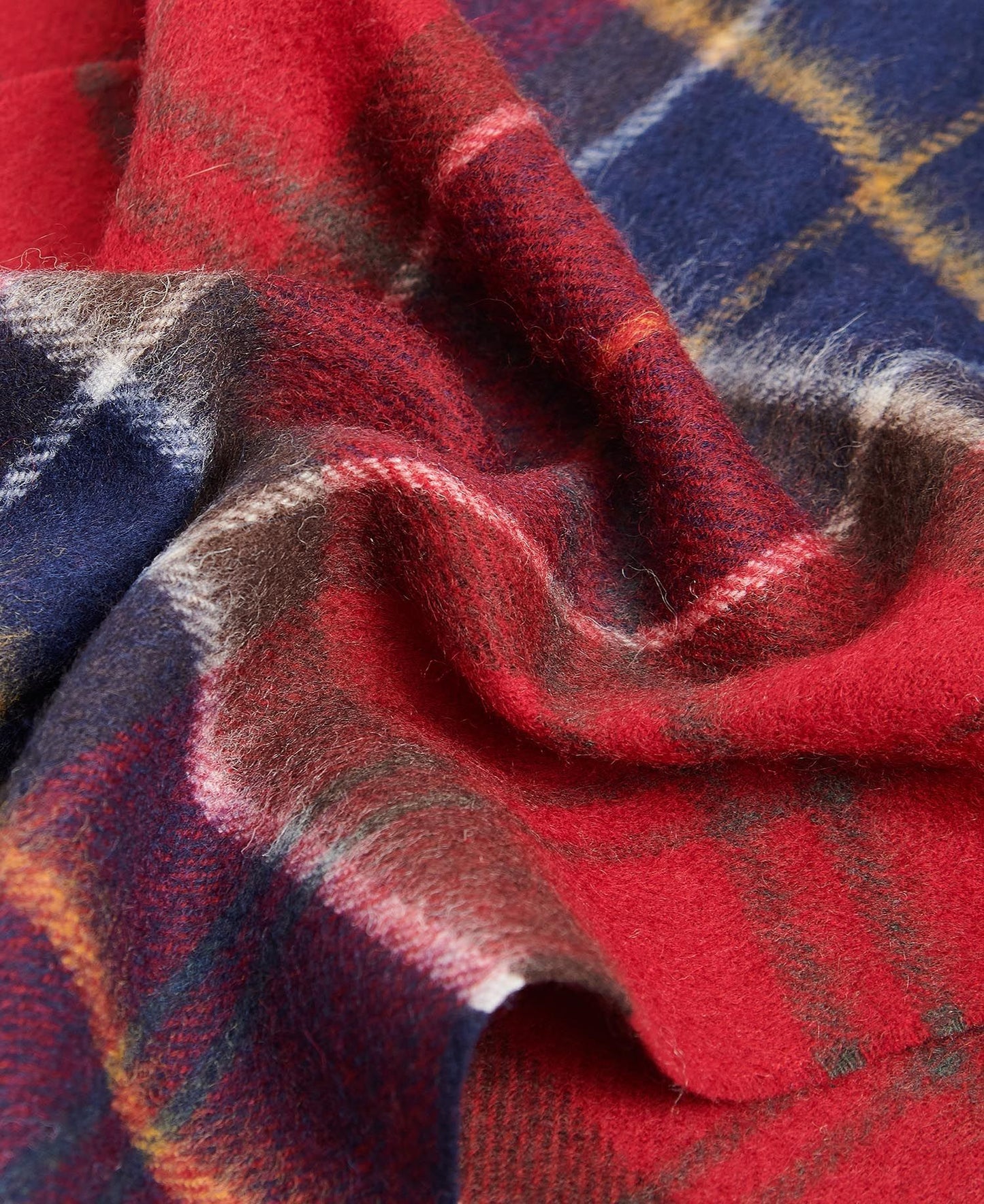Barbour Scarf Wool Cashmere Tartan Red
