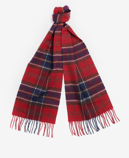 Barbour Scarf Wool Cashmere Tartan Red