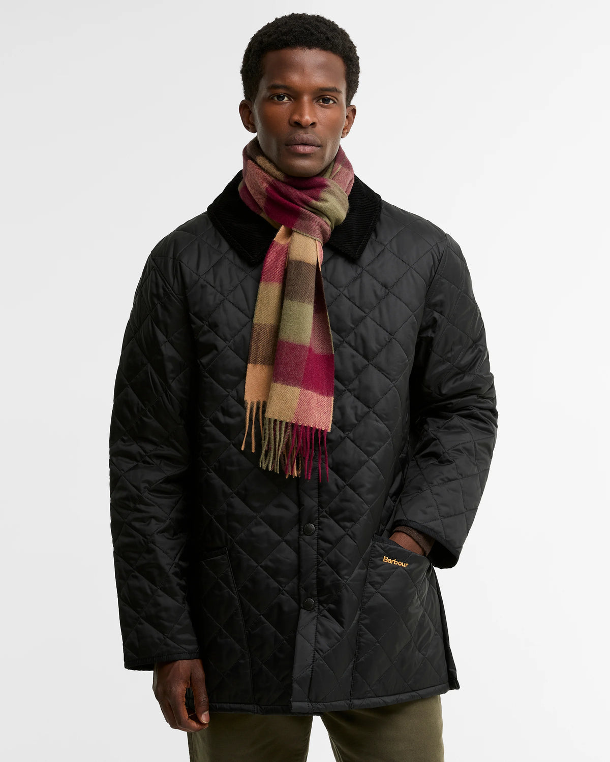 Barbour Scarf Large Tattersale Tawny Port