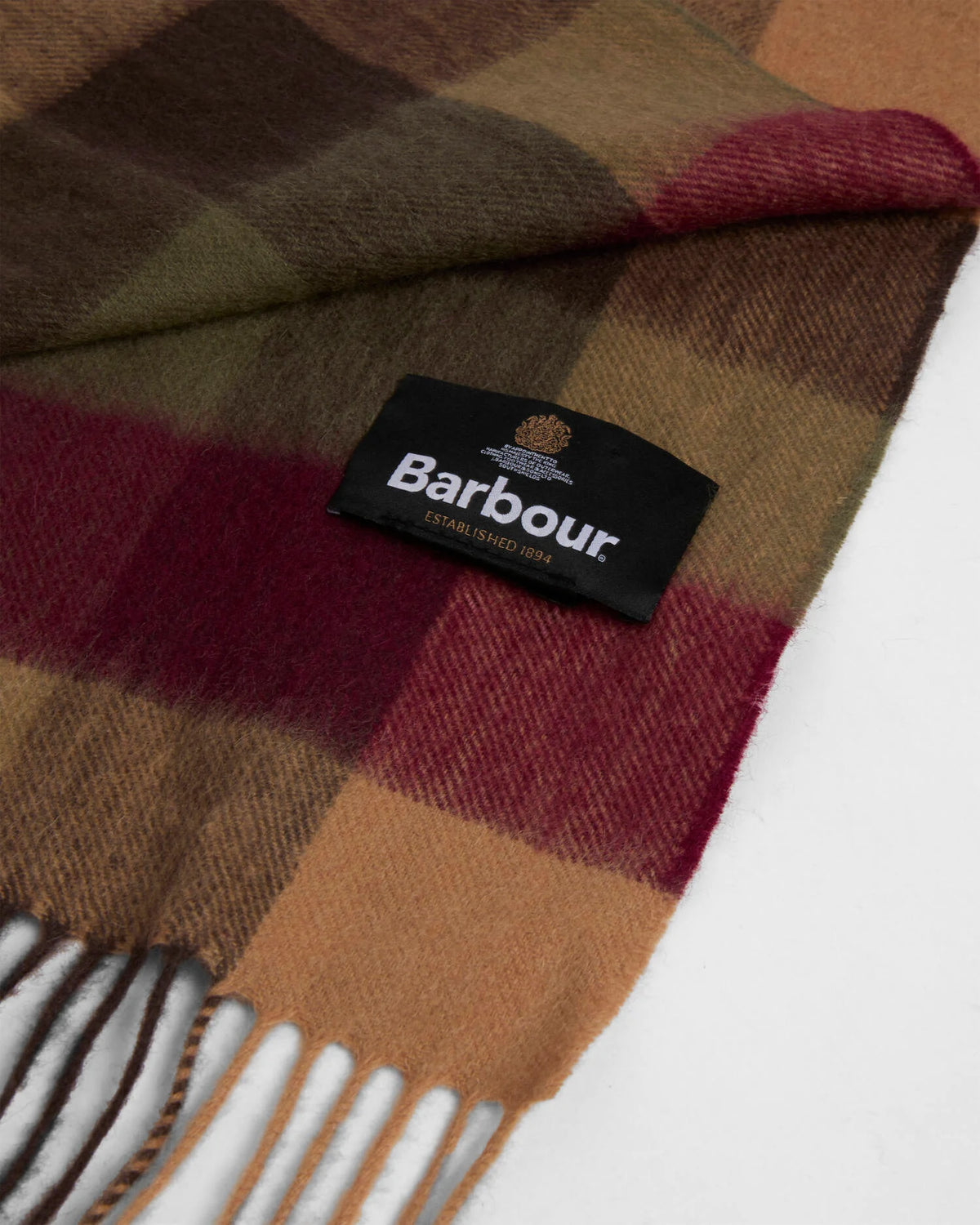 Barbour Scarf Large Tattersale Tawny Port