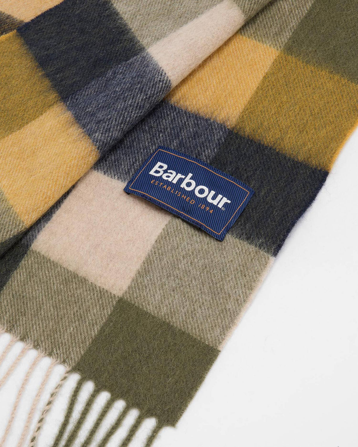 Barbour Scarf Large Tattersale Forest Mist
