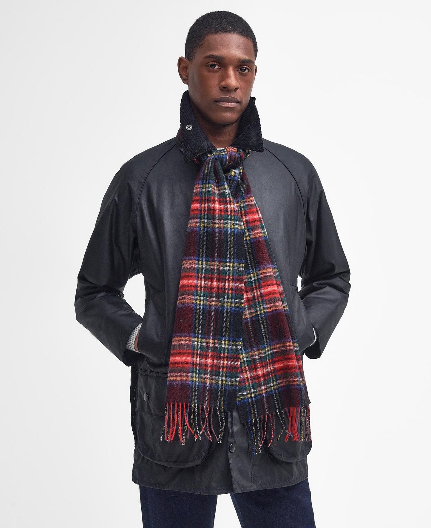 Barbour Scarf New Check Tartan Black Stewart