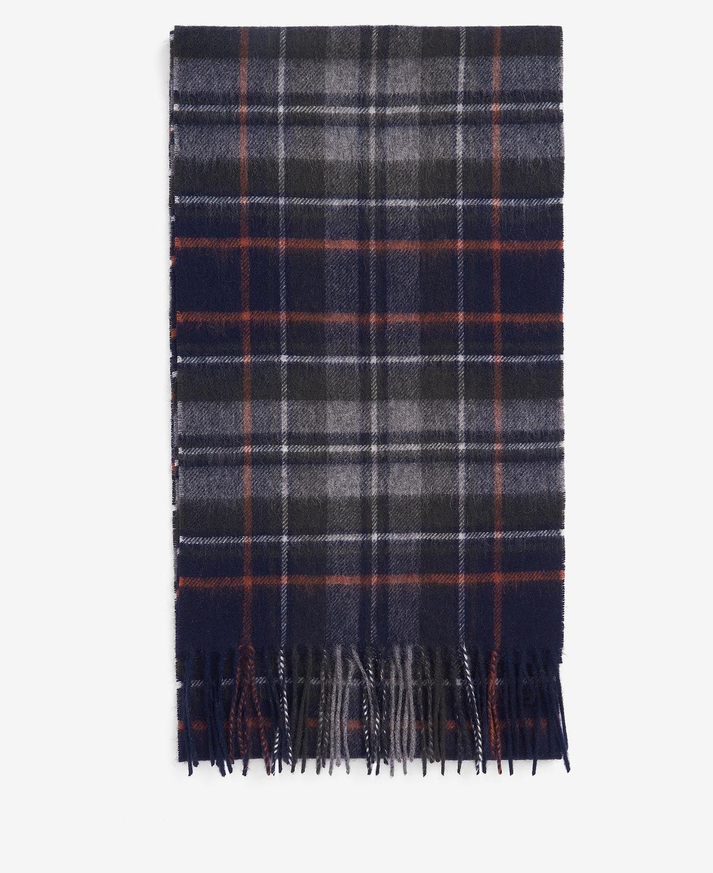 Barbour Scarf New Check Tartan Navy/Dark Ginger