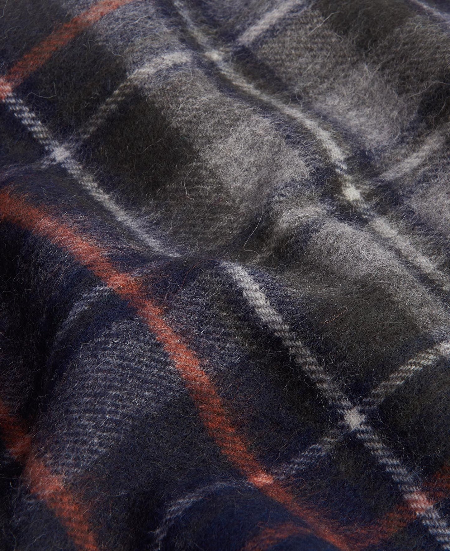 Barbour Scarf New Check Tartan Navy/Dark Ginger