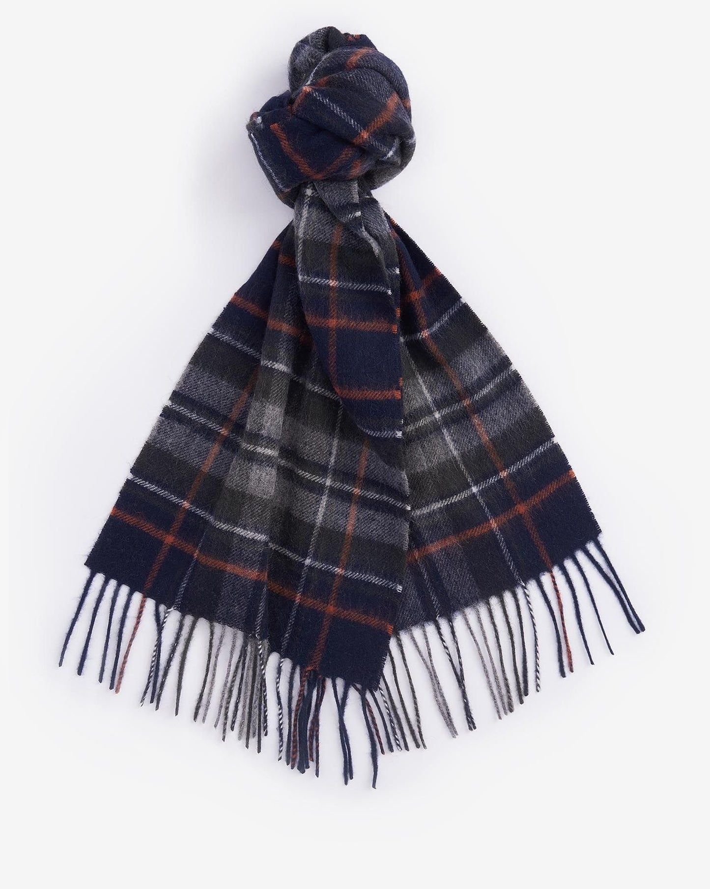 Barbour Scarf New Check Tartan Navy/Dark Ginger