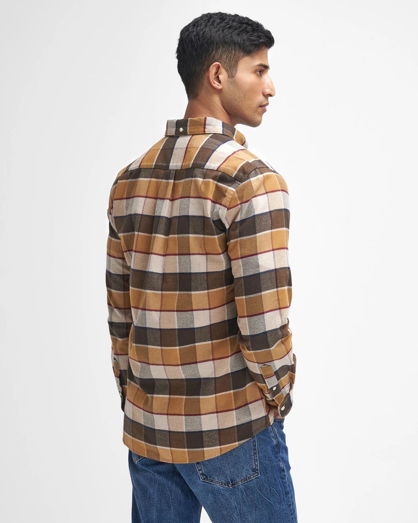 Barbour Shirt Man Valley Tailored Brown