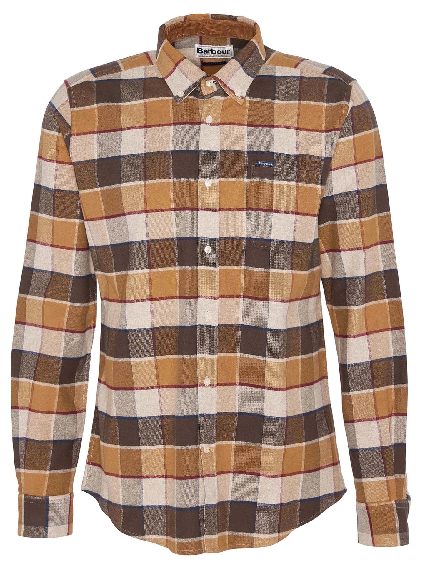 Barbour Shirt Man Valley Tailored Brown