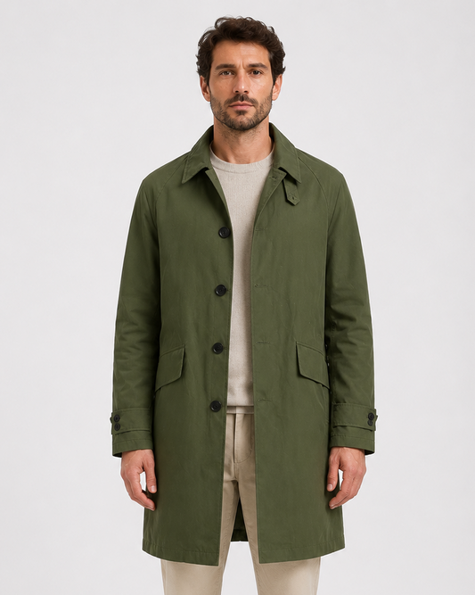 L'impermeabile Jacket Man Kamikaze Wax Cot Green