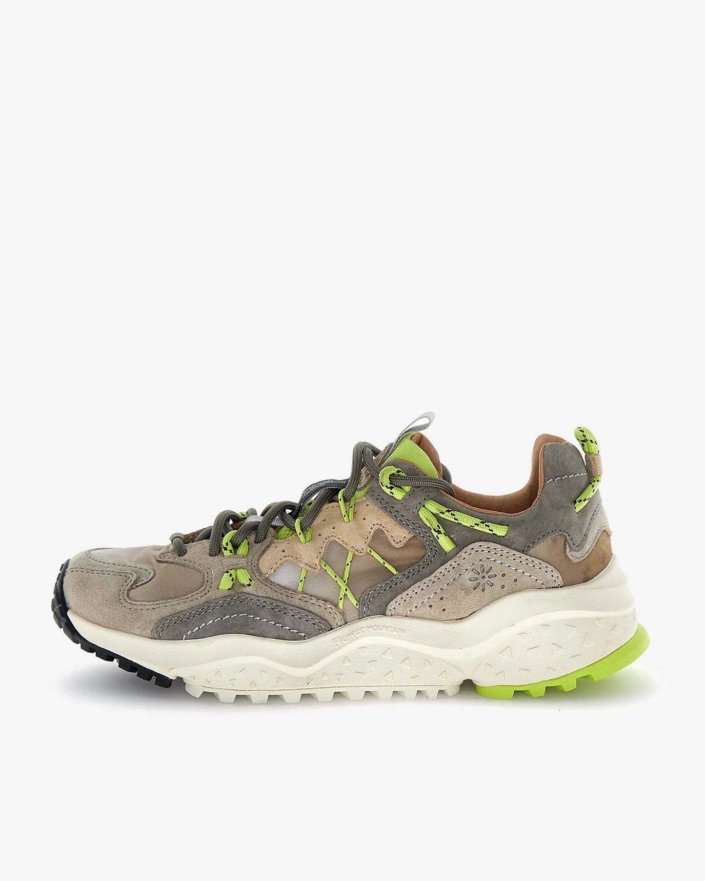 Flower Mountain Yamabushi Suede/Nylon Ristop Taupe/Lime