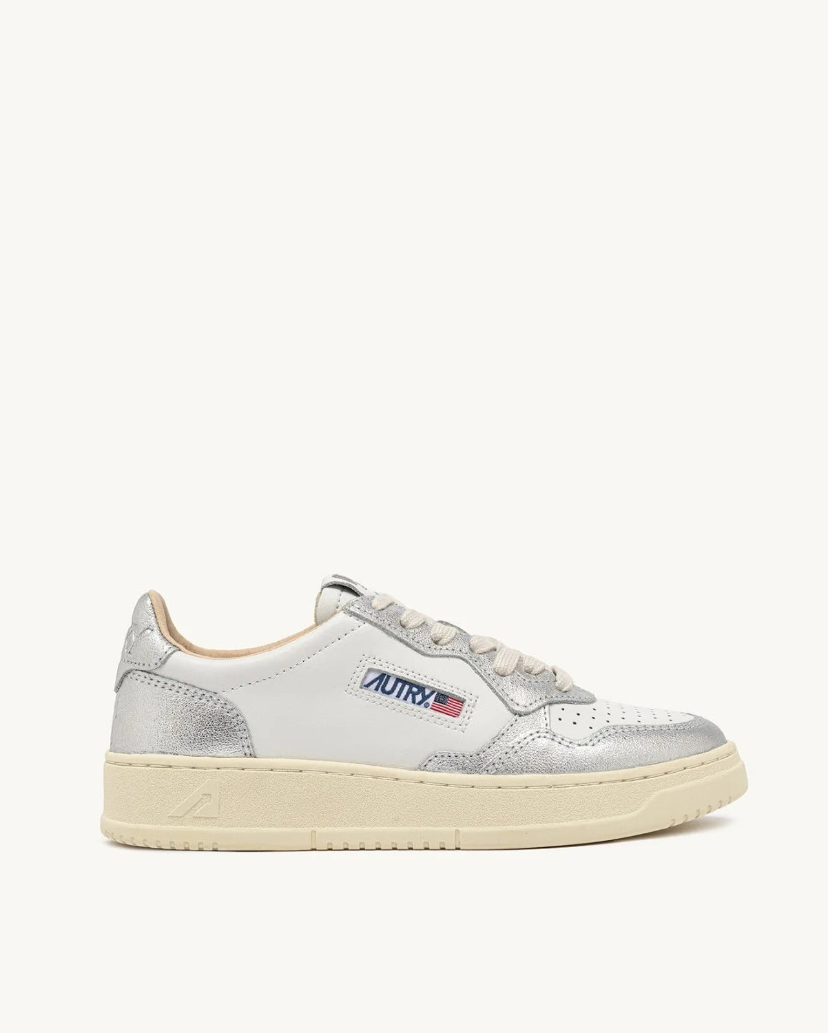Autry WB18 White/Silver Bicolor Sneakers