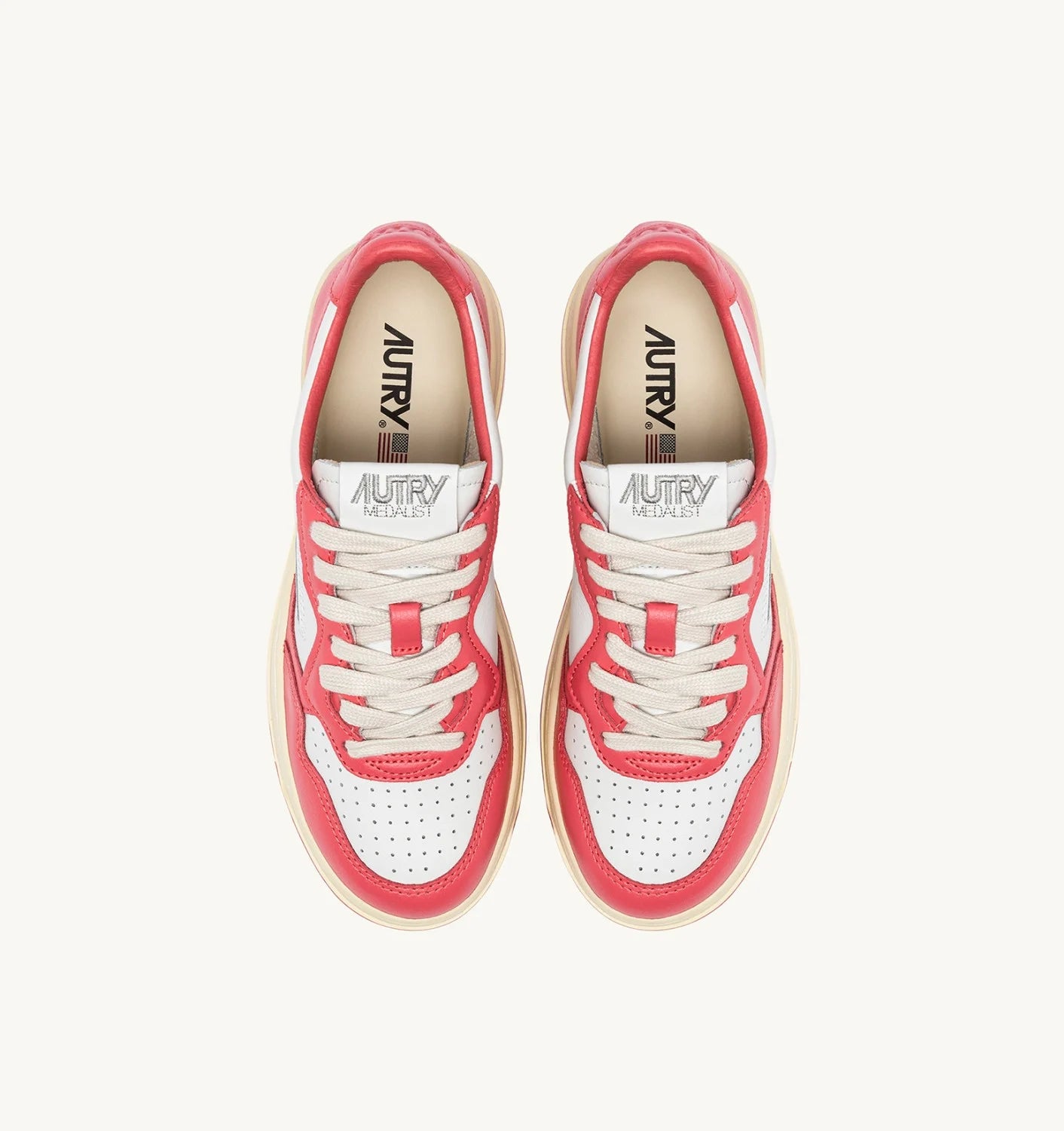 Autry WB55 White/Tearose Bicolor Sneakers
