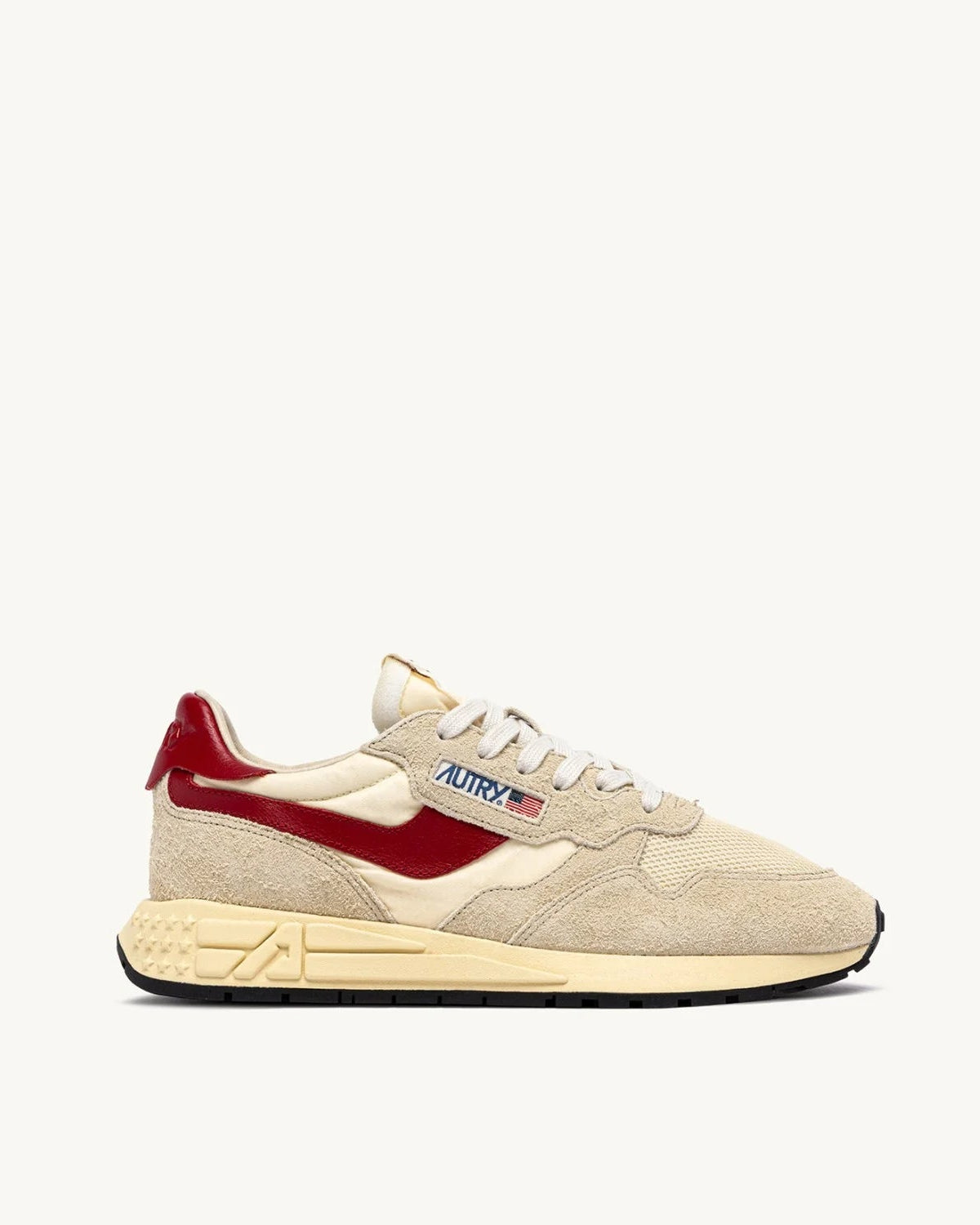 Autry UT34 Suede/Net Ecrù/Red sneakers