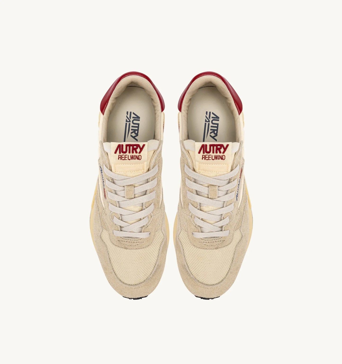 Autry UT34 Suede/Net Ecrù/Red sneakers
