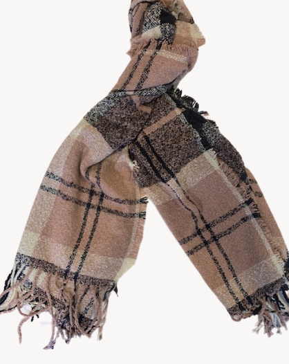 Barbour Scarf Tartan Boucle Pink Midnight