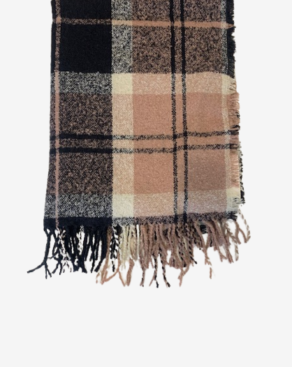 Barbour Scarf Tartan Boucle Pink Midnight