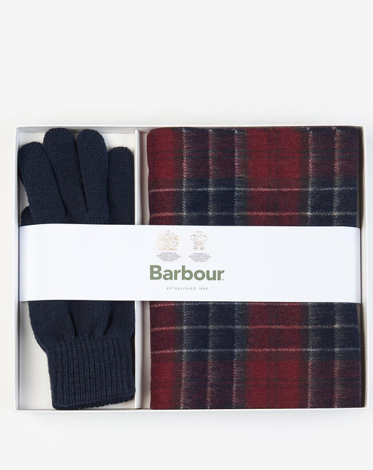Barbour Scarf & Glove Gift Cordovan